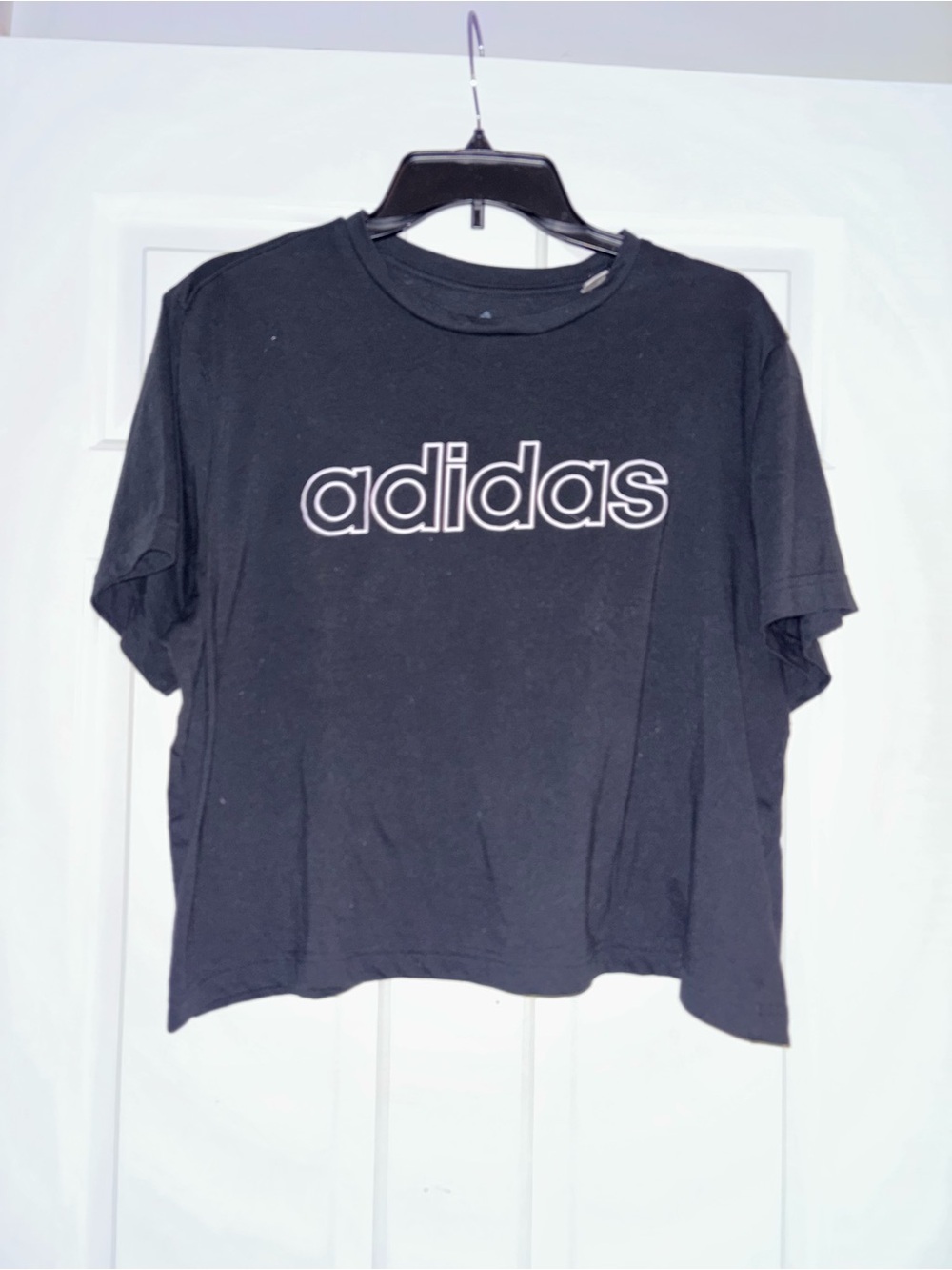 adidas Black V-Neck Logo Tee